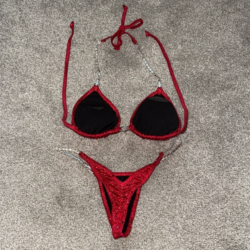 KH Red Crystal Competition Bikini Set. - Picture 2 of 7